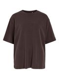 Product image thumbnail - ROUND NECK OVERSIZED T-SHIRT, Seal Brown | 1