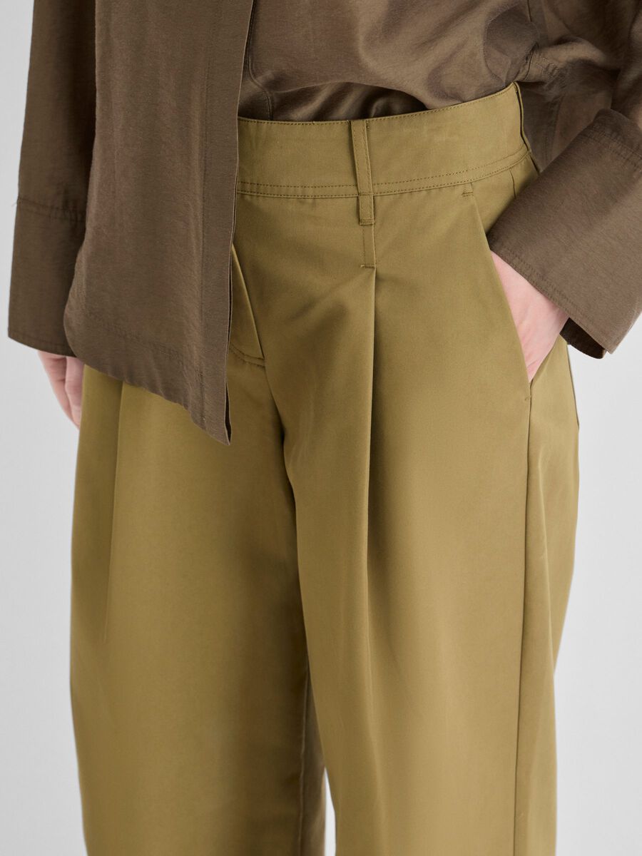 Carousel image 3 MID-WAIST WIDE-LEG TROUSERS, Gothic Olive
