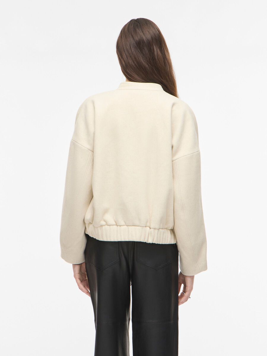 Carousel image - BUTTONED BOMBER JACKET, Birch | 2