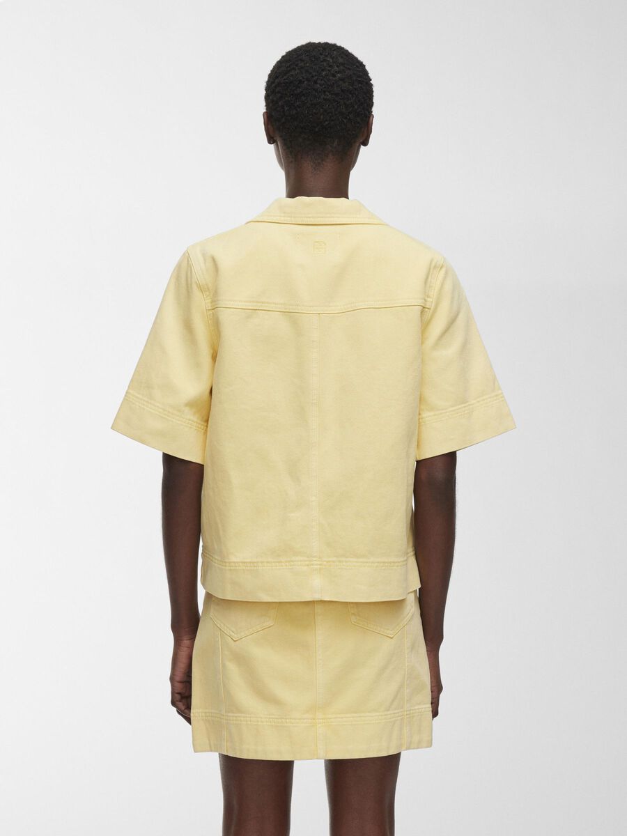 VILA SHORT SLEEVED DENIM SHIRT, Pineapple Slice, highres - 14105783_PineappleSlice_004.jpg
