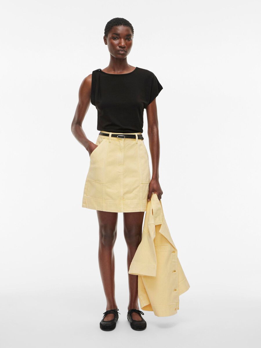 VILA ROUND NECK SHORT SLEEVED TOP, Meteorite, highres - 14105894_Meteorite_005.jpg
