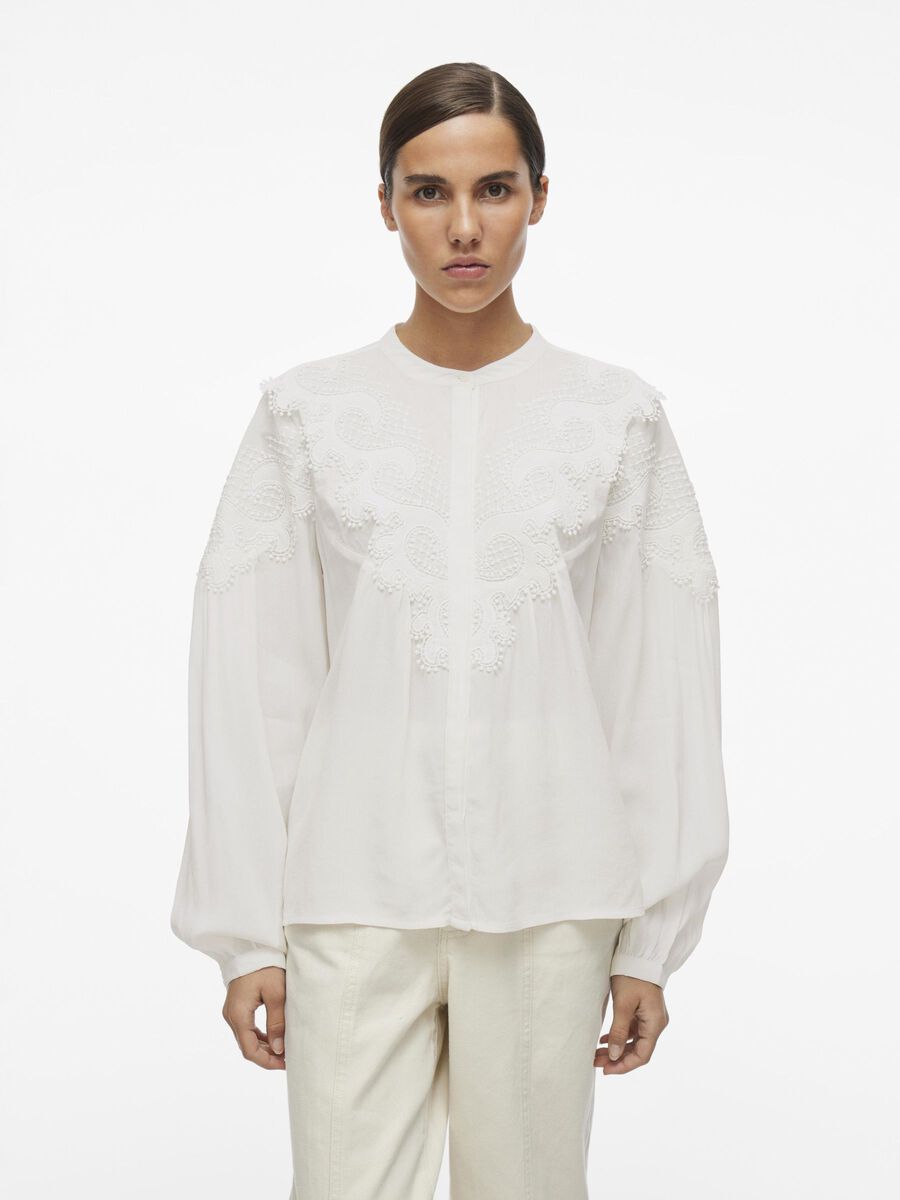 VILA MANDARIN COLLAR LONG SLEEVED SHIRT, Cloud Dancer, highres - 14102866_CloudDancer_003.jpg