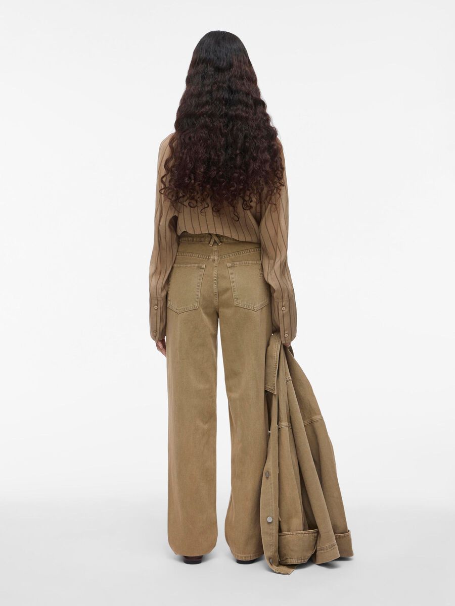 VILA MID-WAIST STRAIGHT FIT JEANS, Petrified Oak, highres - 14108481_PetrifiedOak_004.jpg