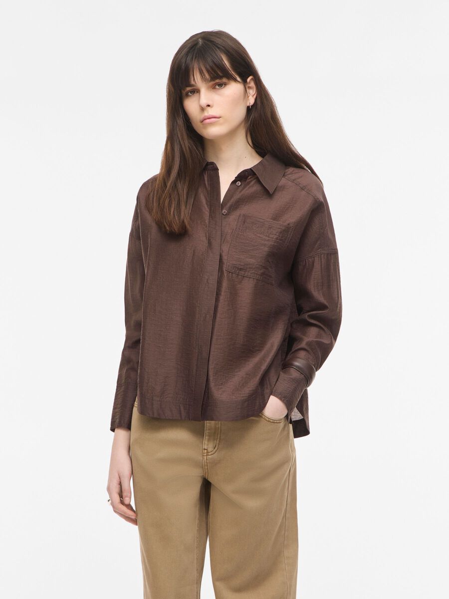 Product tile image - OVERSIZED SHIRT, Seal Brown | 14116631_SealBrown