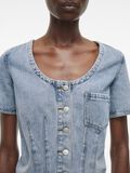 VILA DENIM SHORT SLEEVED TOP, Light Blue Denim, highres - 14105765_LightBlueDenim_006.jpg