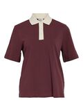 VILA COTTON POLO T-SHIRT, Decadent Chocolate, highres - 14108778_DecadentChocolate_1210061_001.jpg