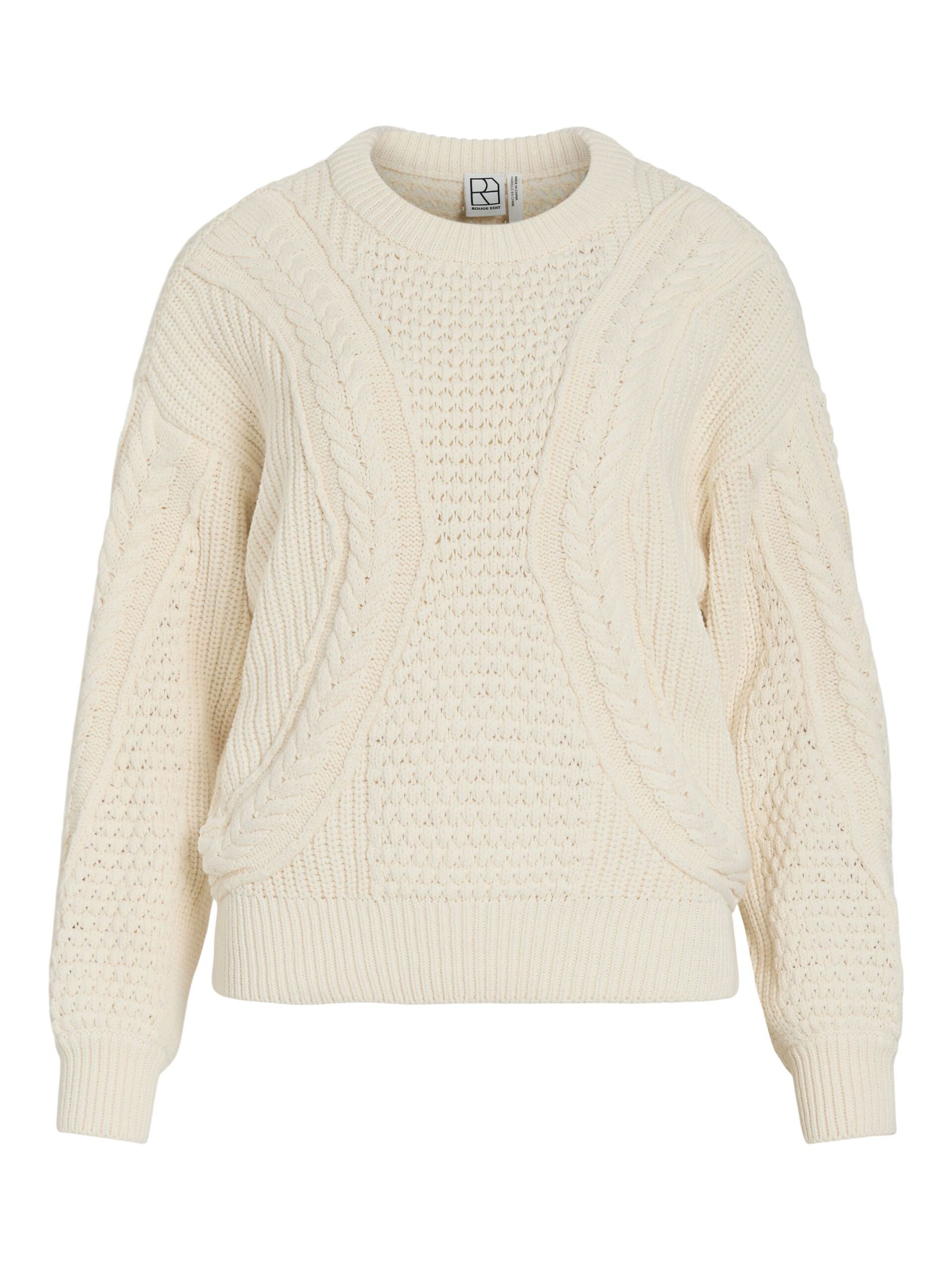 Carousel image - CABLE KNITTED PULLOVER, Birch | 5