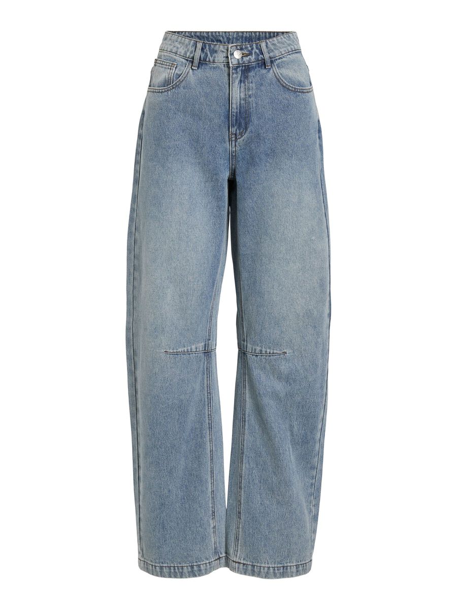 Product tile image - MID-WAIST WIDE FIT JEANS, Light Blue Denim | 14116482_LightBlueDenim_1276555