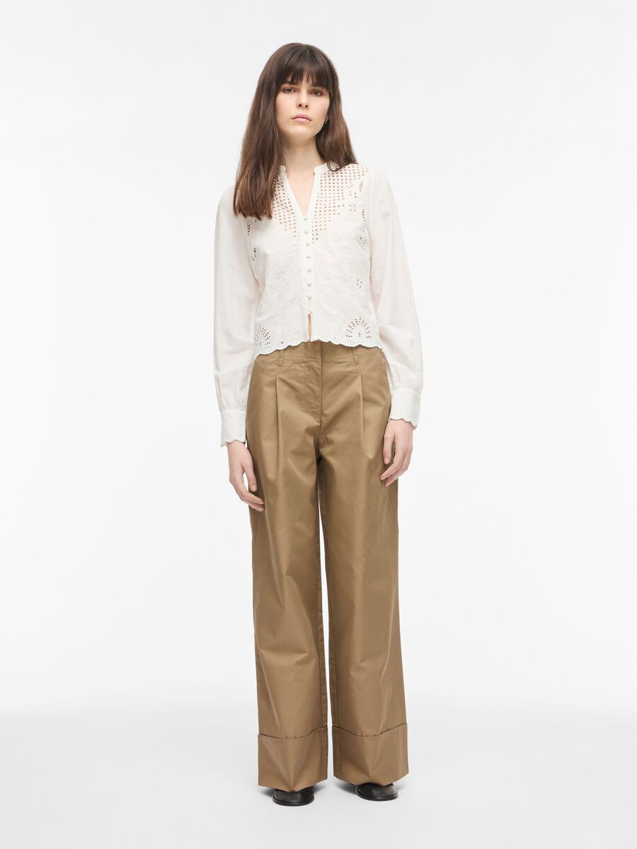 Product tile image - MID-WAIST WIDE-LEG TROUSERS, Petrified Oak | 14107737_PetrifiedOak