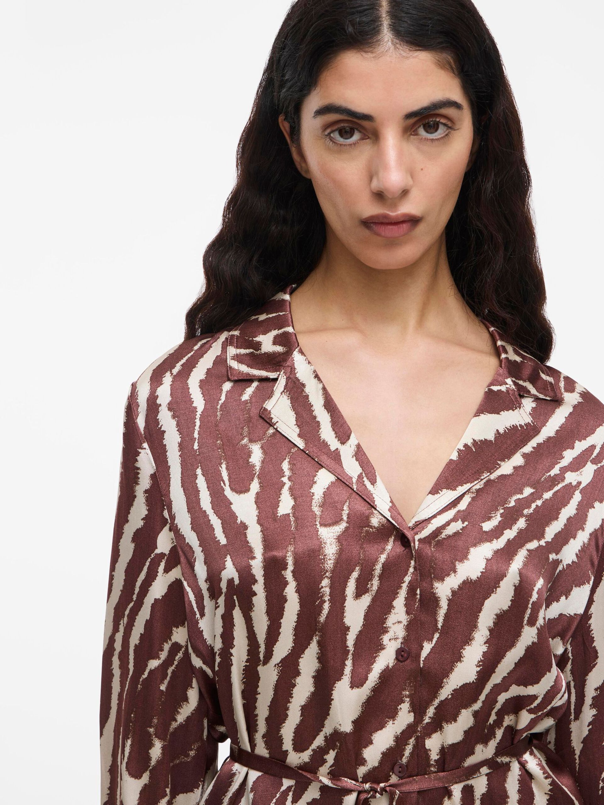 Carousel image - TIE-WAIST LONG SLEEVED SHIRT, Decadent Chocolate | 5