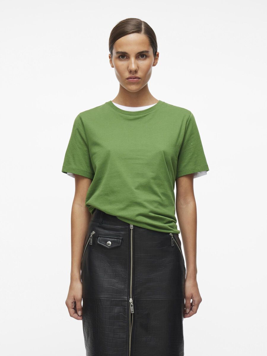 VILA COTTON T-SHIRT, Artichoke Green, highres - 14100937_ArtichokeGreen_003.jpg
