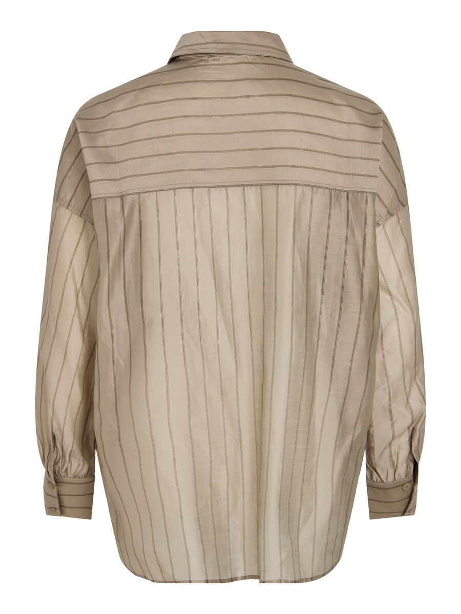 Carousel image 2 STRIPED LONG SLEEVED SHIRT, Light Grey Melange