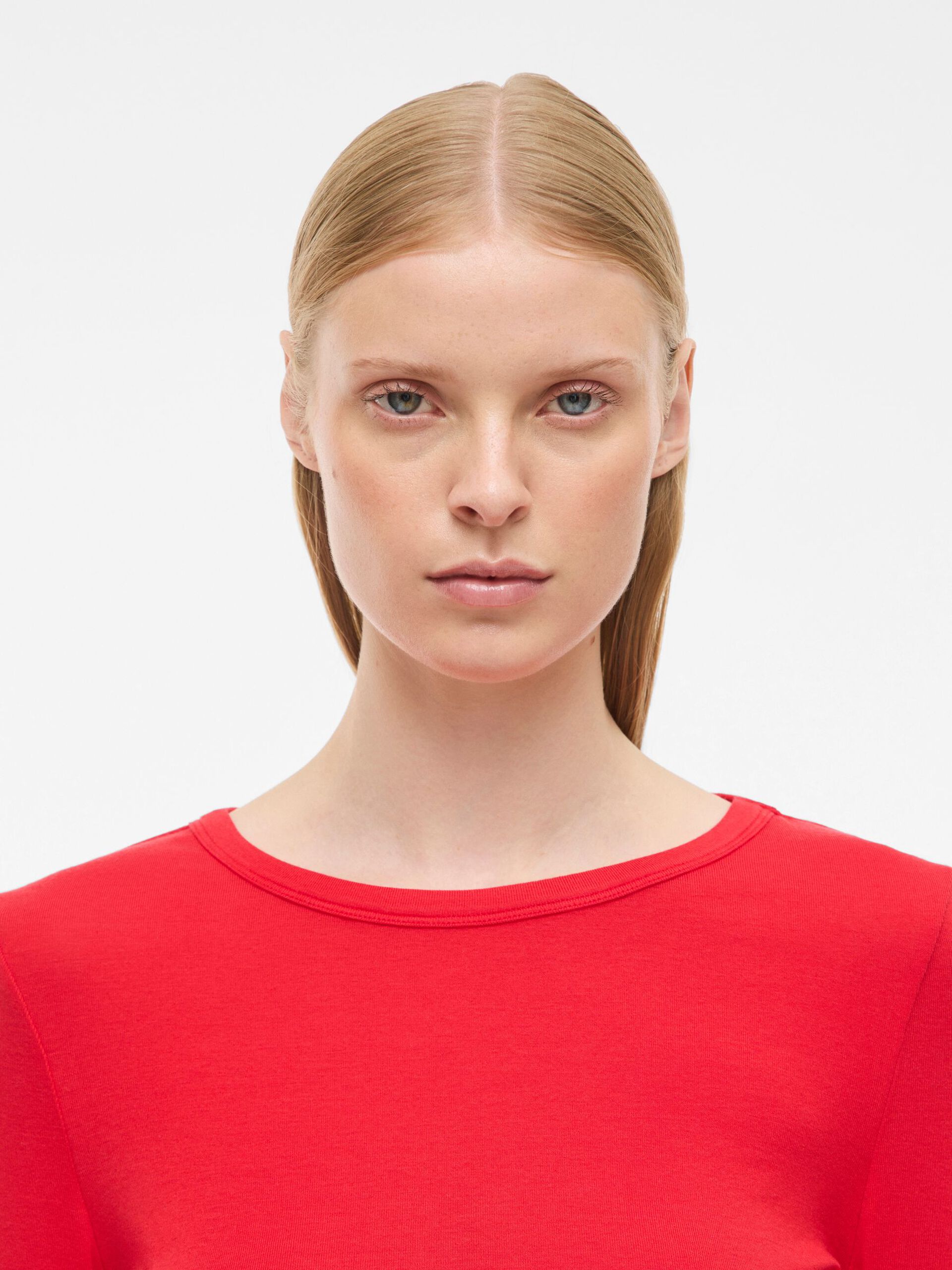 Carousel image - ROUND NECK LONG SLEEVED TOP, Chinese Red | 3