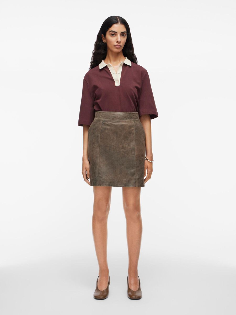 VILA COTTON POLO T-SHIRT, Decadent Chocolate, highres - 14108778_DecadentChocolate_1210061_005.jpg