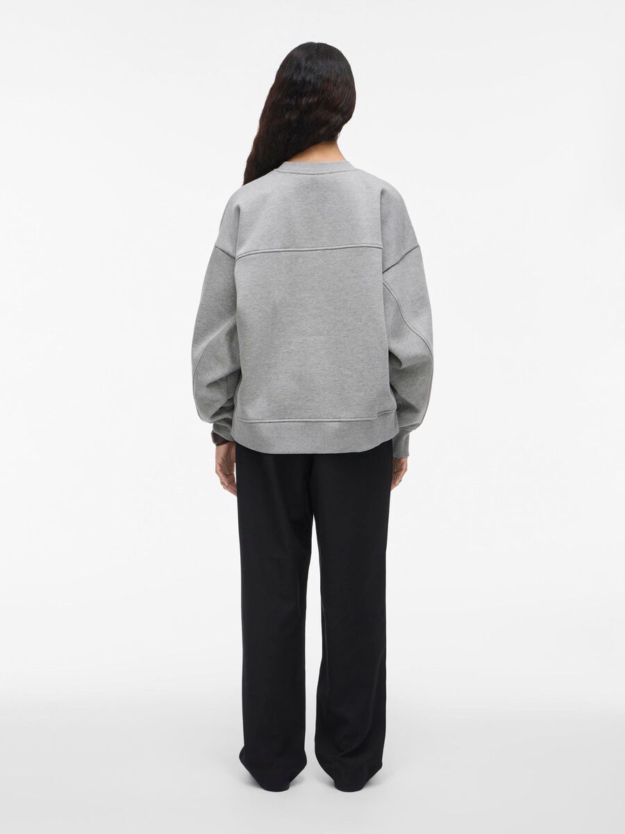 VILA LONG SLEEVED SWEATSHIRT, Light Grey Melange, highres - 14108181_LightGreyMelange_004.jpg