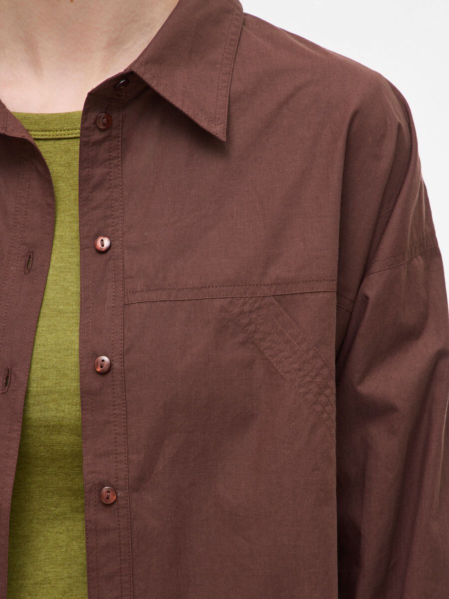 Carousel image - COTTON LONG SLEEVED SHIRT, Chicory Coffee | 3