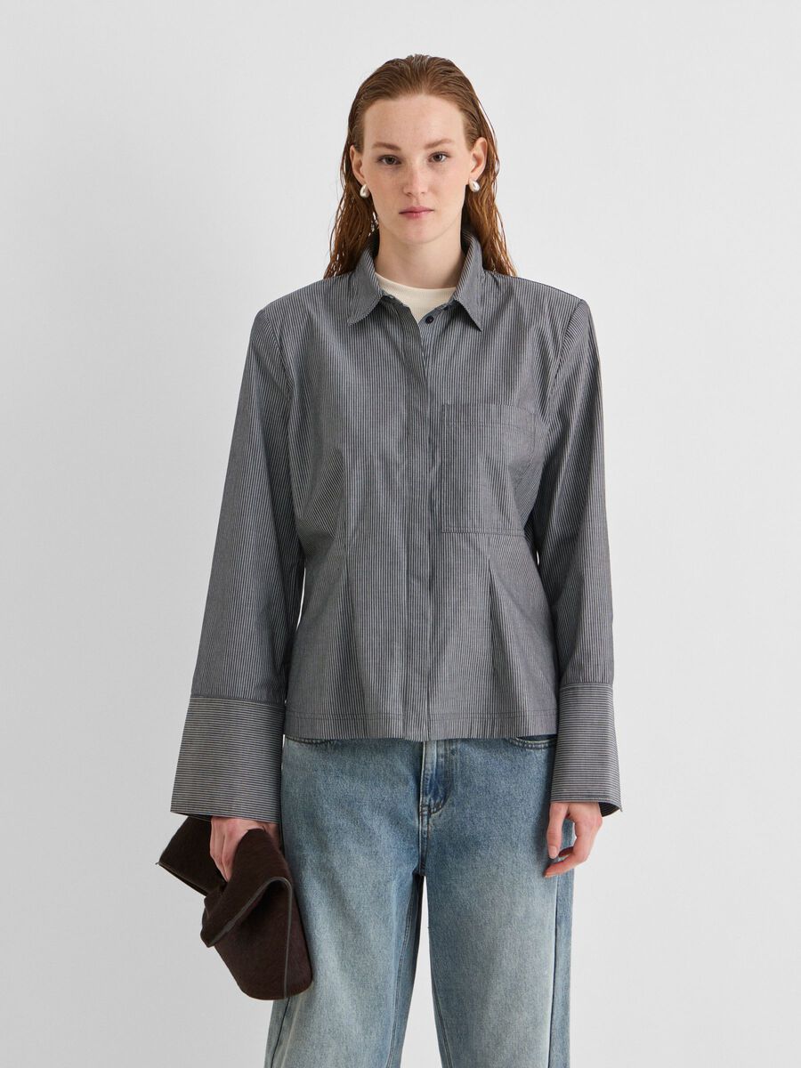 Product tile image - LONG SLEEVED SHIRT, Dark Grey Melange | 14119621_DarkGreyMelange_1319250