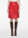 Product image thumbnail - LEATHER MINI SKIRT, Chinese Red | 1