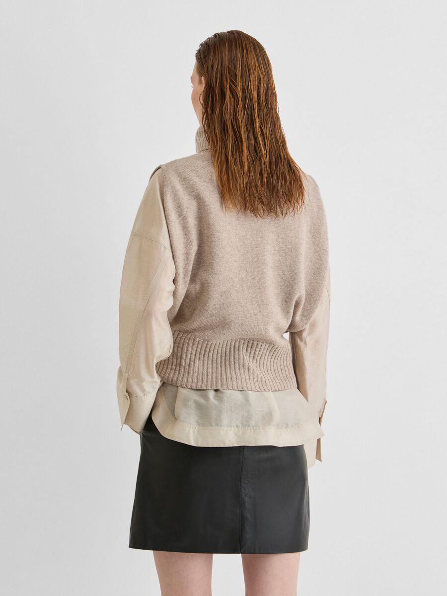 Carousel image 2 TURTLENECK KNITTED VEST, Pelican
