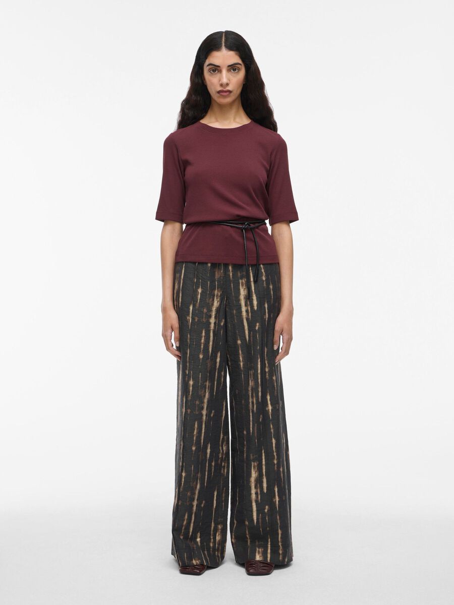 Product tile image - ROUND NECK SHORT SLEEVED TOP, Decadent Chocolate | 14108417_DecadentChocolate