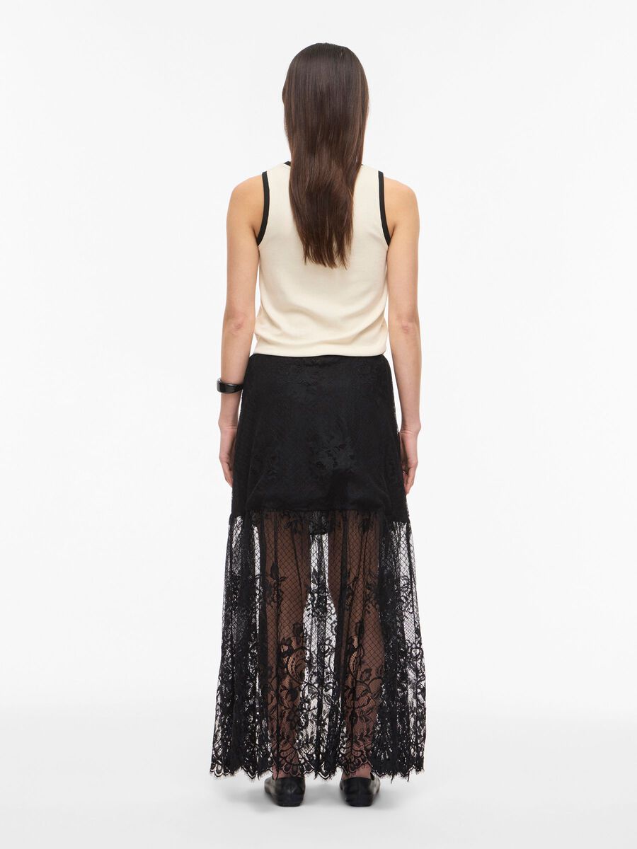 Carousel image - LACE MAXI SKIRT, Meteorite | 2