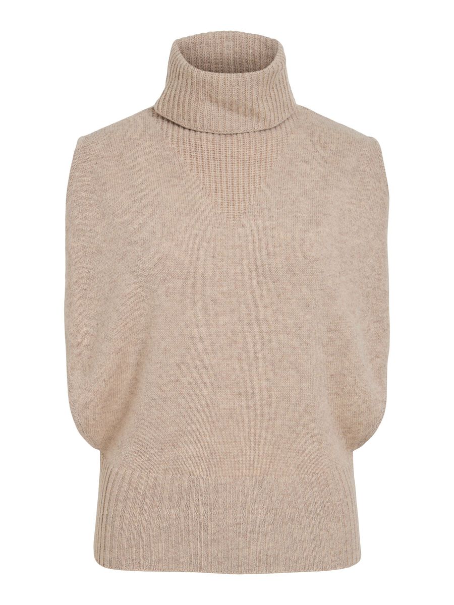 Carousel image - TURTLENECK KNITTED VEST, Pelican | 1