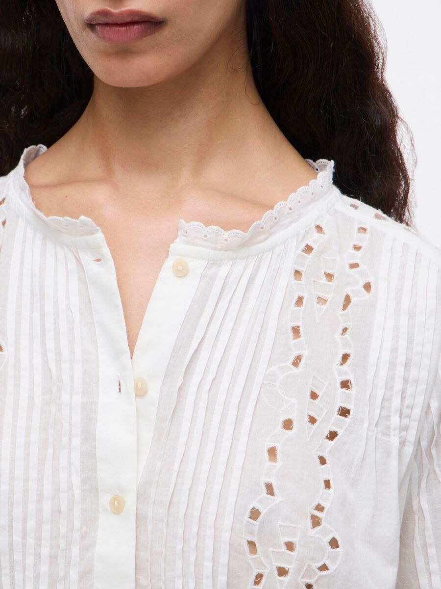 Carousel image - COTTON LONG SLEEVED SHIRT, Cloud Dancer | 3