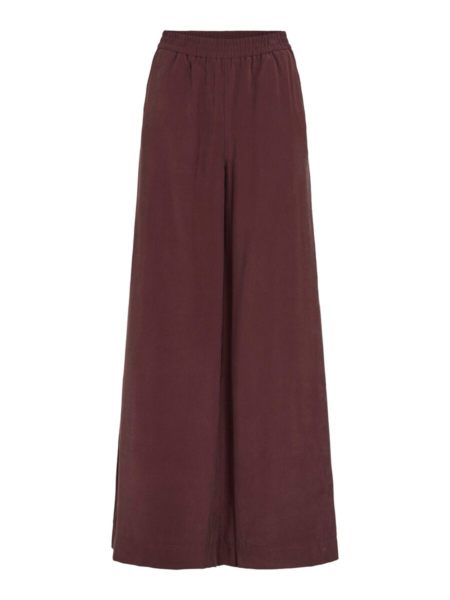 VILA MID-WAIST WIDE-LEG TROUSERS, Decadent Chocolate, highres - 14107841_DecadentChocolate_001.jpg