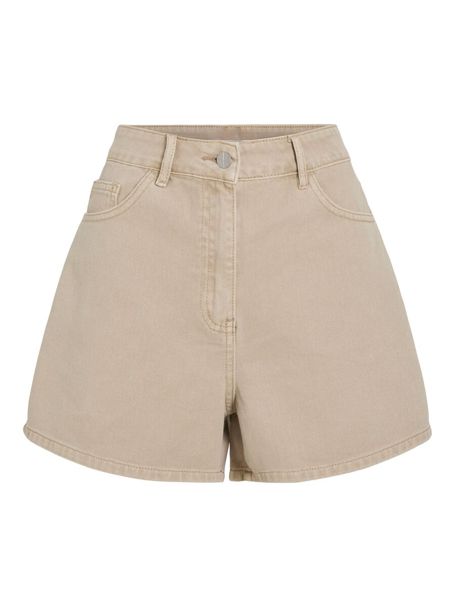 Product tile image - HIGH WAIST DENIM SHORTS, Feather Gray | 14116526_FeatherGray