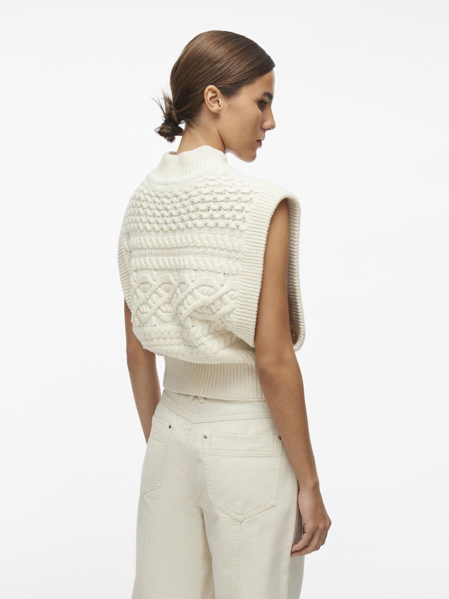 VILA HIGH NECK KNITTED VEST, Birch, highres - 14100998_Birch_004.jpg