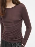 Product image thumbnail - ROUND NECK LONG SLEEVED TOP, Seal Brown | 3