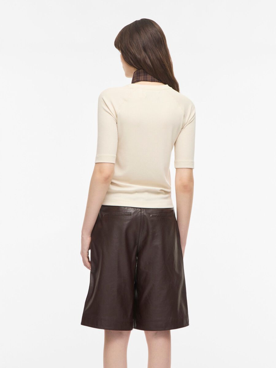 Carousel image - ROUND NECK SHORT SLEEVED TOP, Birch | 2