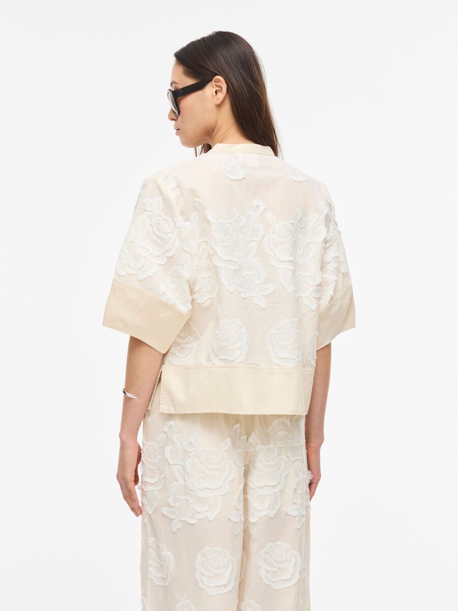 Carousel image - MANDARIN COLLAR SHORT SLEEVED SHIRT, Birch | 2