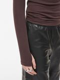 Product image thumbnail - ROUND NECK LONG SLEEVED TOP, Seal Brown | 5