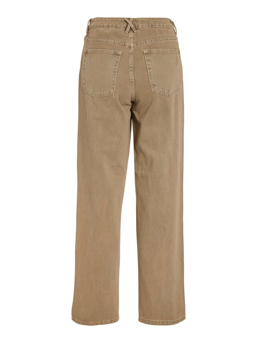 VILA MID-WAIST STRAIGHT FIT JEANS, Petrified Oak, highres - 14108481_PetrifiedOak_002.jpg