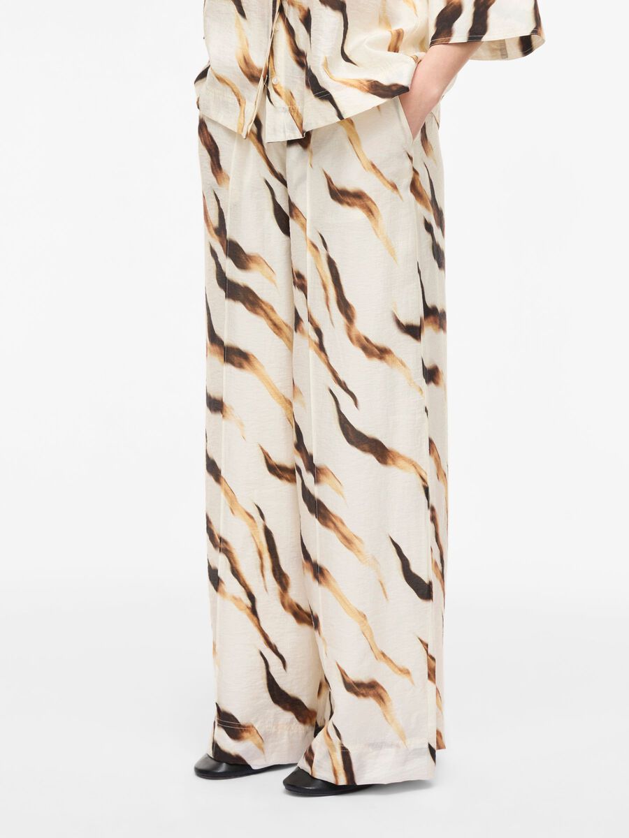 Carousel image - HIGH WAIST WIDE-LEG TROUSERS, Birch | 1