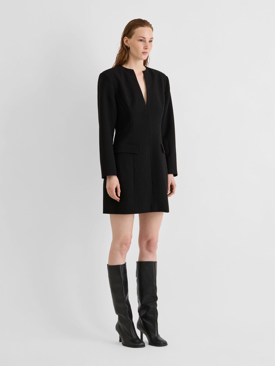 Product tile image LONG SLEEVED SHORT DRESS, Meteorite 14118866_Meteorite