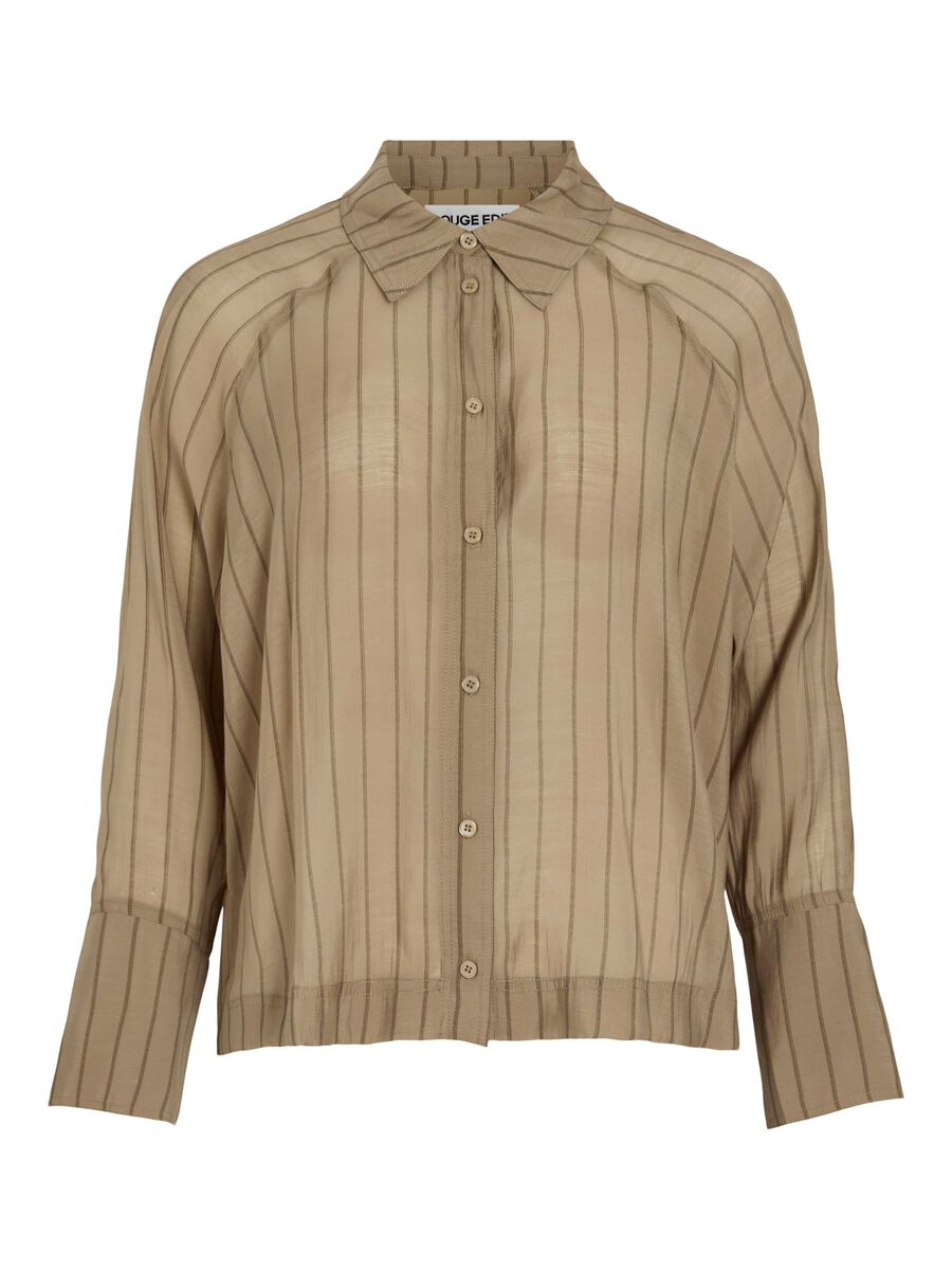 VILA STRIPED LONG SLEEVED SHIRT, Petrified Oak, highres - 14108514_PetrifiedOak_001.jpg