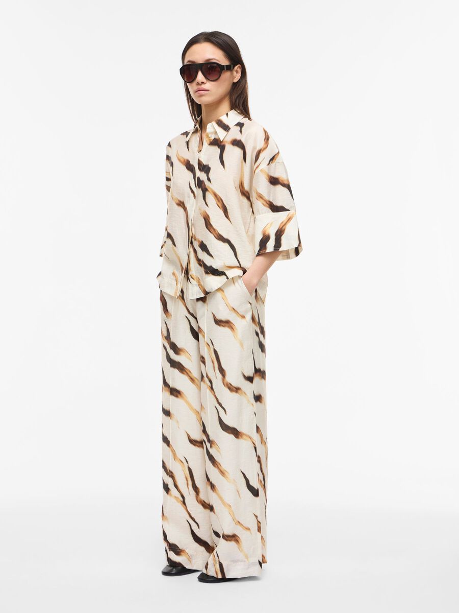 Product tile image - HIGH WAIST WIDE-LEG TROUSERS, Birch | 14114293_Birch_1258145