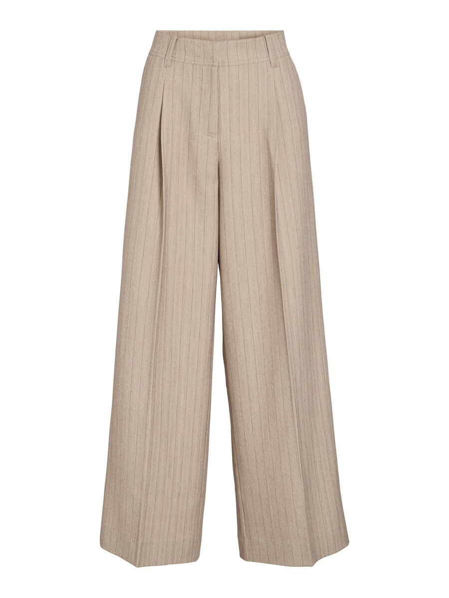 Product tile image - MID-WAIST WIDE-LEG TROUSERS, Feather Gray | 14112735_FeatherGray_1244117