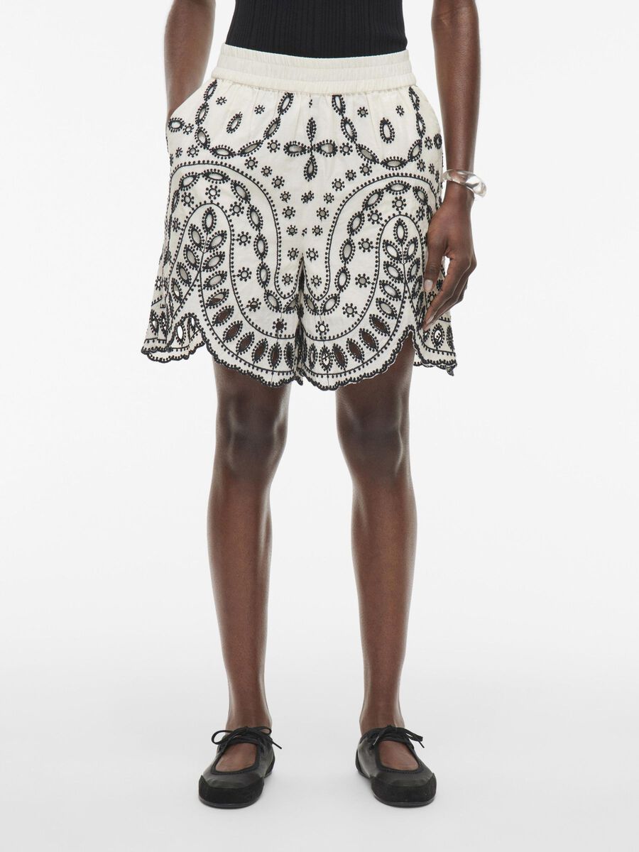 VILA EMBROIDERED SHORTS, Birch, highres - 14105728_Birch_1175696_003.jpg
