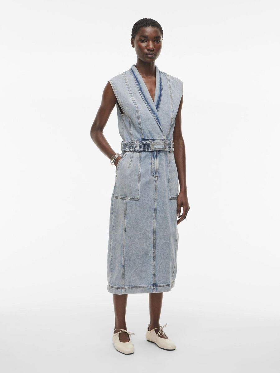 VILA MIDI DENIM DRESS, Light Blue Denim, highres - 14105771_LightBlueDenim_003.jpg