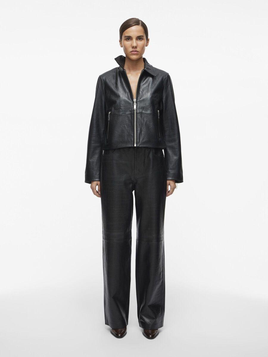 VILA HIGH WAIST LEATHER TROUSERS, Meteorite, highres - 14102853_Meteorite_005.jpg