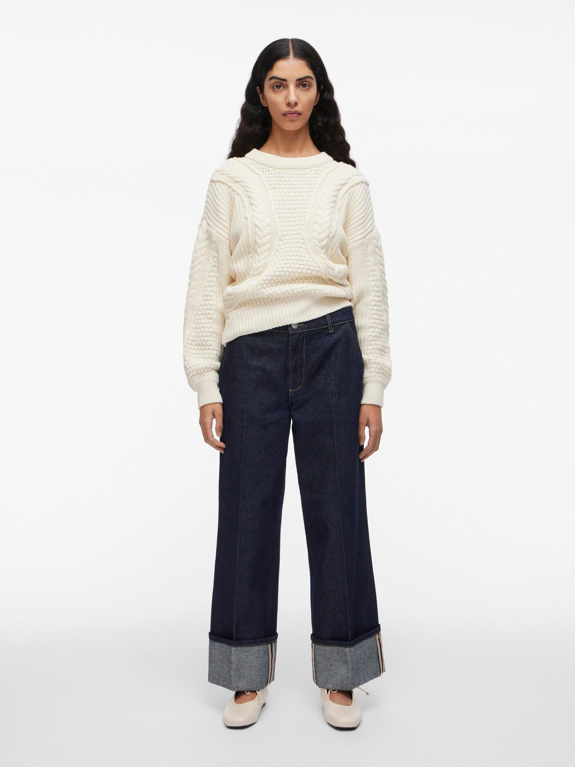 Carousel image - MID-WAIST STRAIGHT FIT JEANS, Dark Medium Blue Denim | 4