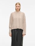Product image thumbnail - ROUND NECK KNITTED PULLOVER, Oatmeal | 1