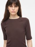 Product image thumbnail - ROUND NECK SHORT SLEEVED TOP, Seal Brown | 3