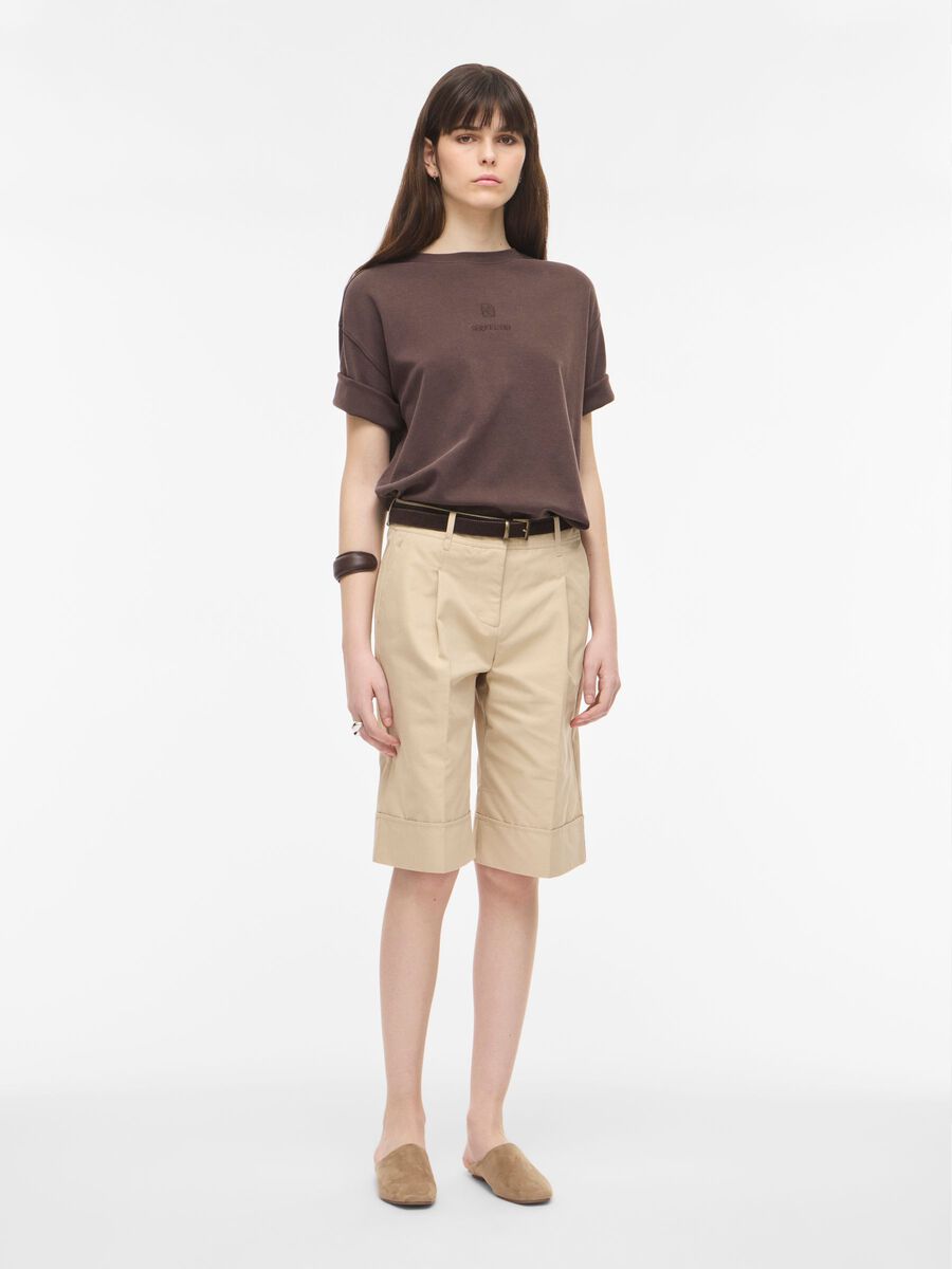 Product tile image - ROUND NECK OVERSIZED T-SHIRT, Seal Brown | 14116792_SealBrown