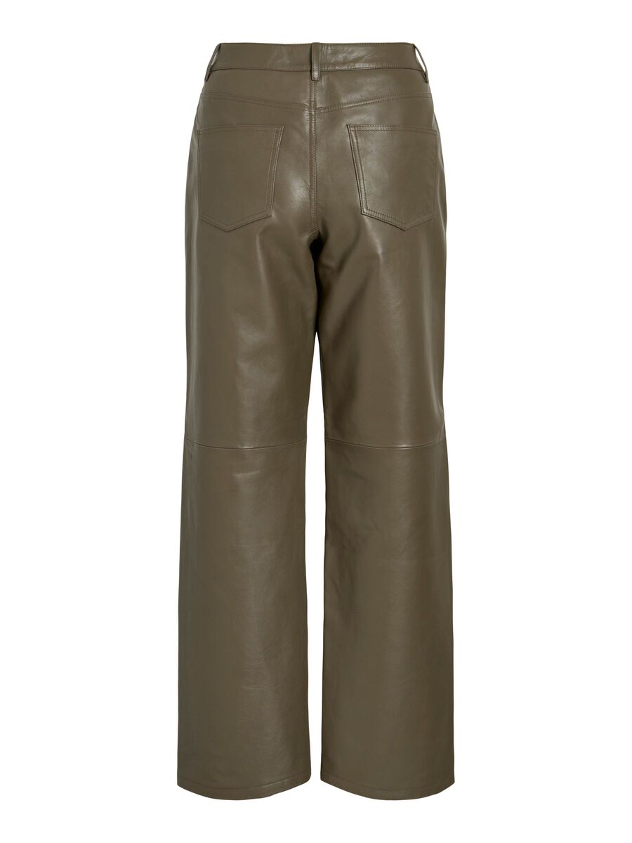 Carousel image - MID-WAIST LEATHER TROUSERS, Canteen | 2