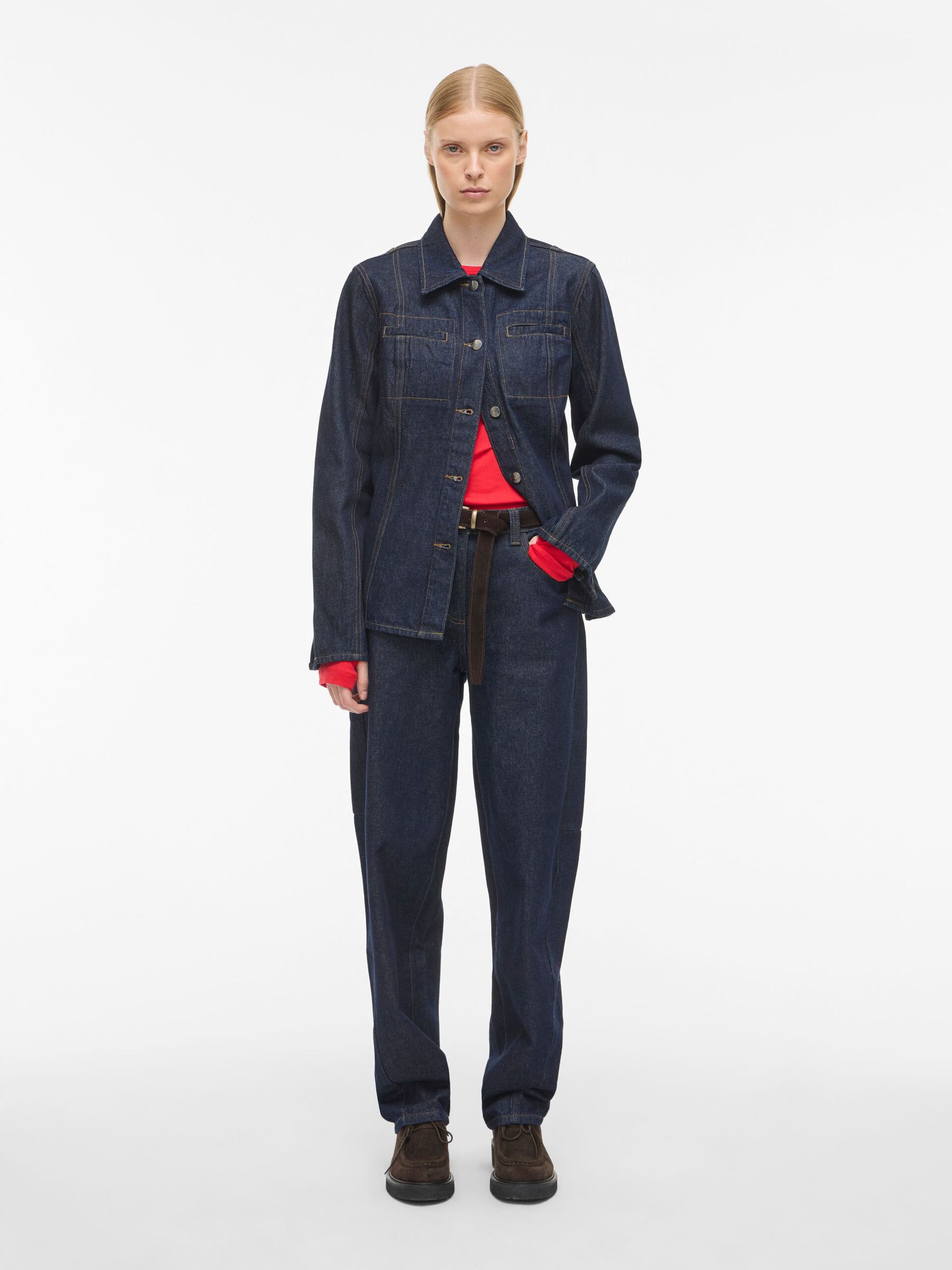 Carousel image - BARREL FIT JEANS, Dark Blue Denim | 4