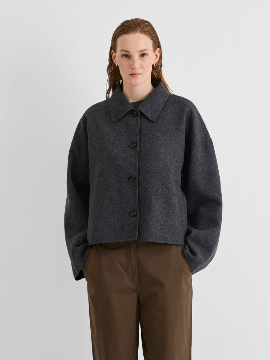 Product tile image BUTTONED JACKET, Dark Grey Melange 14119332_DarkGreyMelange